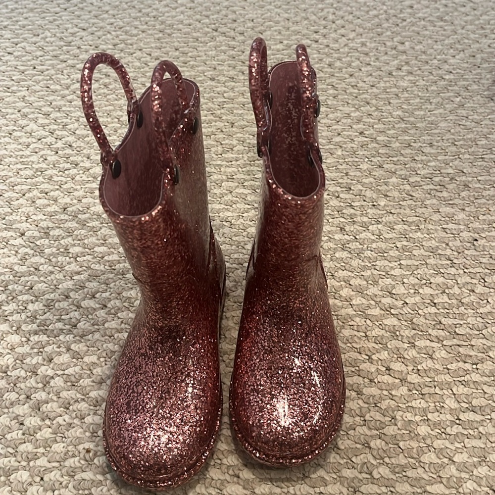 Pink Glitter rain boots